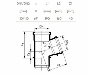 T-kus pro vnitřní kanalizaci HTplus, O 110 / 110 mm, 67°