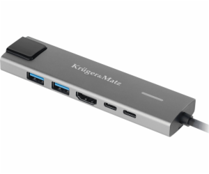 Kruger&Matz adaptér (HUB) USB typu C na HDMI/2x USB3.0/2x...