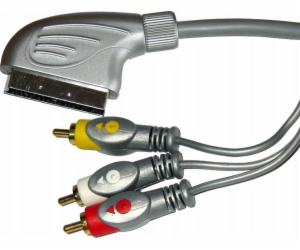 Scart - RCA (Cinch) kabel x3 1,5 m stříbrný (KPO3418-1,5)