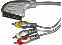 Scart - RCA (Cinch) kabel x3 1,5 m stříbrný (KPO3418-1,5)