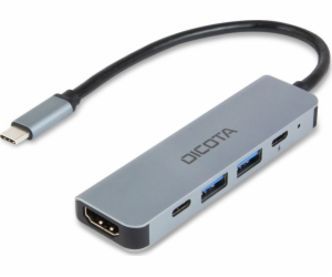 DICOTA USB-C 5-v-1 Video Hub 4K PD 100W, dokovací stanice