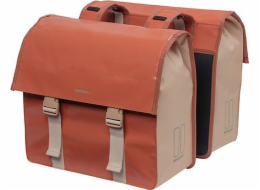 Bazalka BASIL URBAN LOAD DOUBLE PANNIER BAG 48-53L, Universal Bridge System, 100% voděodolná, terra červená/růžová (NOVINKA 2024)