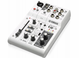 Yamaha AG03 MK2 - Tříkanálový mixážní pult pro živé vysílání s USB audio rozhraním, bílý