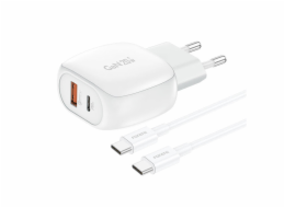 Foneng EU41 USB-C+USB-A 20W power charger + USB-C-USB-C cable (white)