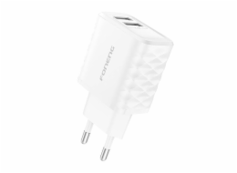 Foneng EU53 2xUSB-A, 2.4A network charger (White) + USB-C cable