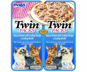 INABA CAT Twin tuňák s kuřecím a mušlemi v bujónu – pocho...