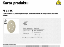 Klingspor brusný kotouč samolepicí 125mm PS33BK gr.180 GLS5, 8 otvorů, 100 kusů (147837)