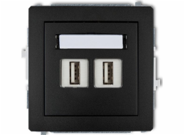 ELS Elektrotechnika DECO Dvojitá zásuvka 2xUSB-AA matná černá 12DGUSB-2