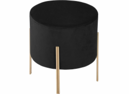 Pouffe Atmosphera Black se zlatými nožičkami Black Velvet