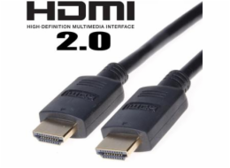 HDMI 2.0 High Speed + Ethernet kabel, zlacené konektory, 1m rozlišení 4K*2K/60Hz, 18Gb/s