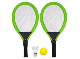 Rulyt Set na plážové hry tenis/badminton Set na plážové hry tenis/badminton 2xraketa, soft miček, badm. Košík, zelená