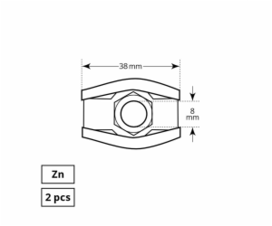 Plochá jednolanová svěrka Haushalt, 2DD, 8 mm