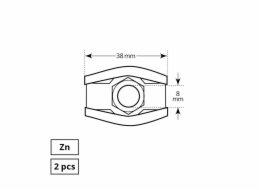 Plochá jednolanová svěrka Haushalt, 2DD, 8 mm