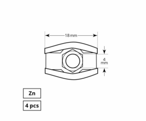 Plochá jednolanová svěrka Haushalt, 4DD, 3 mm