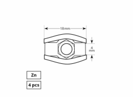 Plochá jednolanová svěrka Haushalt, 4DD, 3 mm