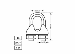 Lanová svorka Haushalt, ZN, DIN741, 1DD, 20 mm