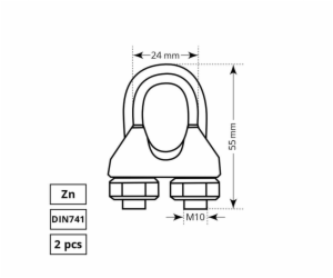 Lanová svorka Haushalt, ZN, 2DD, 13 mm