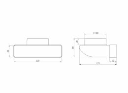 Větrací koleno EUROPLAST KLD25 220 x 55mm D100 90°