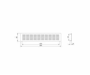 Hliníková mřížka EUROPLAST RA840S, 80 x 400 mm, stříbrná