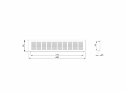 Hliníková mřížka EUROPLAST RA840S, 80 x 400 mm, stříbrná