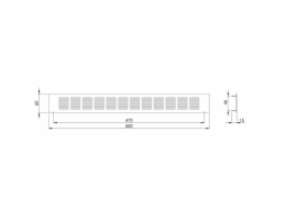 Hliníková mřížka EUROPLAST RA650S, 60 x 500 mm, stříbrná