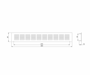 Hliníková mřížka EUROPLAST RA640S, 60 x 400 mm, stříbrná