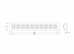 Hliníková mřížka EUROPLAST RA640S, 60 x 400 mm, stříbrná