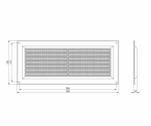 Ventilační mřížka EUROPLAST VR1330B, 130 x 300 mm