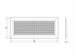 Ventilační mřížka EUROPLAST VR1330B, 130 x 300 mm