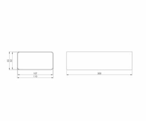 Ventilační kanál EUROPLAST, 110 x 55 x 500 mm