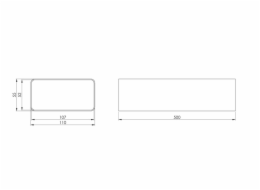 Ventilační kanál EUROPLAST, 110 x 55 x 500 mm