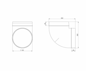 Větrací koleno EUROPLAST AL150-90, D150 90°