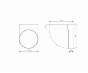 Větrací koleno EUROPLAST AL125-90, D125 90°