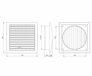 Větrací mřížky EUROPLAST ND15R, D150