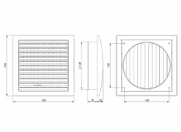 Větrací mřížky EUROPLAST ND15R, D150