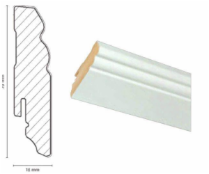 Podlahová lišta FOF A015, 2400 x 70 x 18 mm