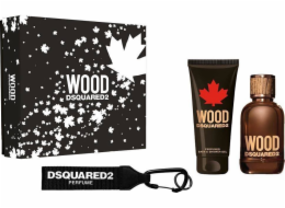 Dsquared2 Wood Pour Homme set toaletní voda ve spreji 100ml + sprchový gel 100ml + klíčenka