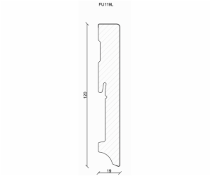 MDF Soklová lišta 551693 FU119L, 2400 x 120 x 19 mm