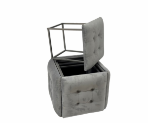 Puff-transformer 5in1 - 5 stools in 1 pouffe grey velvet