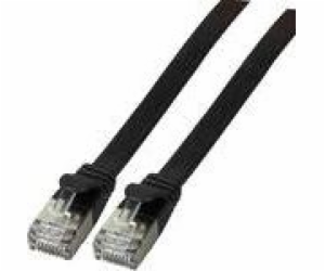 EFB Flat RJ45 U/FTP patch kabel, kat. 6A, PVC, 0,5 m, čer...