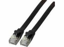 EFB Flat RJ45 U/FTP patch kabel, kat. 6A, PVC, 0,5 m, černý (K5545SW.0.5)