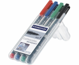 Staedtler Fóliová pera Lumocolor F 0,6mm pouzdro 4 ks. (S...