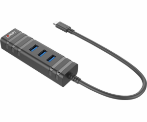 Lindy USB HUB 1x RJ-45 + 3x USB-A 3.0 (43249)