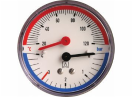 Afriso Thermomanometer TM 80 ax, fi80 mm, 0÷6 bar, 20÷120°C, G1/4'' sekera, třída 2.5 (63342)