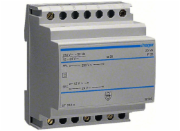 Hager Modulární bezpečnostní transformátor 230/12-24V AC 1,04-2,08A 25VA IP20 (ST312)