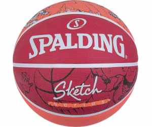 Basketbalový míč Spalding Street Sketch Dribble, červený,...