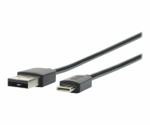 Mobilis USB-A - USB-C USB kabel 1 m černý (001278)