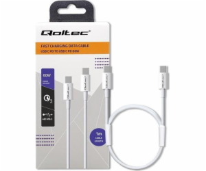 Qoltec USB-C - USB-C USB kabel 1 m Bílý (52359)