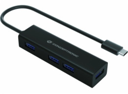 Conceptronic USB HUB CONCEPTRONIC USB-Hub 4-port 3.1/C->4x3.0 o.Netzteil sw