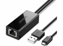 Ugreen UGREEN 30985 síťový adaptér Micro USB na RJ45 pro TV klíčenky a Chromecasty (černý)